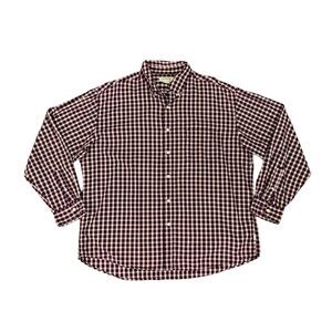 J Crew Shirt Mens XL Extra Large Purple Red Cotton Plaid Button Down Long Sleeve